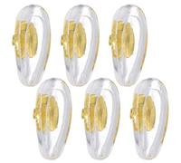 TOYZFRIENDY Plaquettes Nasales Antidérapantes en Silicone pour Lunettes, 6 Paires Coussinets Souples et Noyau Métallique Doré, pour Port Prolongé et Confort