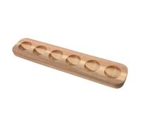 TOYZFRIENDY Plateau à Œufs en Bois D'acacia Support à Œufs Simple Rangée 6 Compartiments Cuisine Solide et Élégant Rangement Pratique