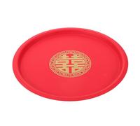 TOYZFRIENDY Plateau de Service pour Mariage Chinois Rond Petit Assiette à Bonbons et Fruits en Plastique Réutilisable Plateau Décoratif Traditionnel pour Cérémonie et Réception