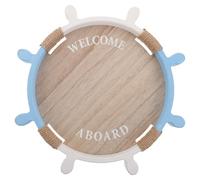 TOYZFRIENDY Plateau en Bois Massif de Gouvernail Grand Modèle Décoratif Bord de Mer Plateau à Bonbons et Grignotage Polyvalent pour Apéritif la Cuisine et Fête Accessoire Déco Naturel et