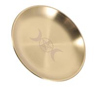 TOYZFRIENDY Plateau Pentagramme Métallique pour Support de Rituels Présentoir Bijoux et Porte-bagues Élégant pour Cérémonies Sacrées