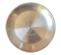 TOYZFRIENDY Plateau Rituel Pentacle Acier Inoxydable Doré Décoration Unique pour Pratiques Spirituelles et Yoga Plateau Rond et Antirouille Cadeau pour Amateurs de Culture Religieuse