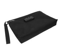 TOYZFRIENDY Pochette Verrouillable Noire Serrure à Combinaison, Paquet Étanche pour Documents A4 et Objets de Valeur, Format Portable Sécurisé pour Voyages et Gestion D’argenté