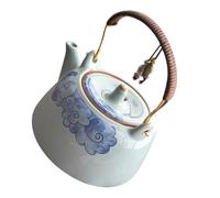 TOYZFRIENDY Porcelain Tea Kettle With Comfortable Handle Ceramic Teapot For Loose Leaf Tea Traditional Decorative Pattern For Personal Use And Small Gatherings
