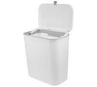 TOYZFRIENDY Poubelle Suspendue à Couvercle Coulissant 9L pour Porte D’Armoire Cuisine Plastique Blanc Solide Accessoire Pratique pour Stockage des Déchets Ménagers et Recyclage