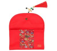 TOYZFRIENDY Sac Enveloppe Rouge Tissu pour Mariage Chinois Pochette à Motifs Traditionnels Sac Dargent Multifonction pour Fête et Cérémonie