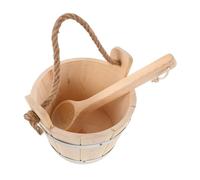TOYZFRIENDY Seau De Bain pour Sauna Louche De Bain Incluse Tonneau Portable avec Revêtement Poignée Corde pour Spa Et Douche