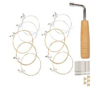 TOYZFRIENDY Set de Cordes Métalliques Durables pour Lyre Cordes Chevilles Clé Accordage Kit Professionnel pour Harpe Lyre Précis et Fixation Fiable