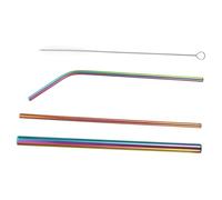 TOYZFRIENDY Set de Pailles Inox Réutilisables avec Brosse de Nettoyage Pailles pour Jus et Fête Accessoires de Cuisine et