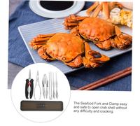 TOYZFRIENDY Set Outils Crustacés INOX pour Manger Crabe et Homard Pince Crabes Ergonomique Antidérapante avec Fourchette Service Complet pour Fruits de Mer