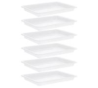 TOYZFRIENDY Soucoupes Rectangulaires pour Plantes 6Pcs Accessoire de Jardinage Pratique pour Pots de Fleurs Collecteur d'eau Matériau PP Solide pour Plantes d'Intérieur