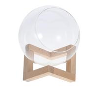 TOYZFRIENDY Station de Propagation Verre avec Support Bois Rétro Vase Incliné pour Plantes Hydroponiques Décoration Intérieure pour Jardin Maison et Mariage Contenant Terrarium Élégant