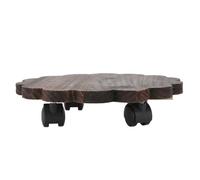 TOYZFRIENDY Support de Pot de Fleurs Mobile en Bois Massif Base Carrée 25 CM 4 roulettes Pivotantes sans Frein Jardinière Pratique pour Déplacer Facilement Les Plantes en Intérieur Support