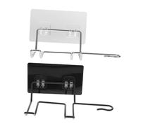 TOYZFRIENDY Support Mural Pour Sèche-cheveux Adhésif 2 Pièces, Inoxydable, Sans Perçage, Noir Et Transparent, Pour Salle De Bain, La Cuisine Et Salon De Coiffure