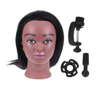 TOYZFRIENDY Tête Mannequin Coiffure Cheveux Humains Peau Noire pour Entraînement Coiffeur et Styliste et Facile à Coiffer pour École de Cosmétologie et Pratique à Domicile