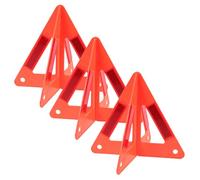TOYZFRIENDY Triangles de Signalisation Réfléchissants Structure Stable pour Véhicules Plastique Rouge Lot de 3 Kit de Sécurité Routière Pliable pour Urgence Automobile
