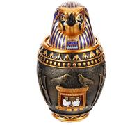 TOYZFRIENDY Urne Funéraire pour Animaux en Résine Style Égypte, Boîte à Cendres Légère Couvercle Hermétique, Design Brillant et Lignes Lisses, Amoureux des Animaux