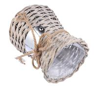 TOYZFRIENDY Vase Bambou Tressé Fait Main Panier Multifonction pour Bureau Décoration de Table Élégante Pot à Fleurs Créatif Gris Accessoire Pratique et Esthétique