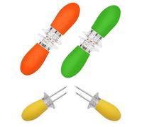 TOZBLEU 6 pcs Brochettes à maïs avec 2 dents en acier inoxydable,Porte-Épis en Acier Inoxydable pour Maïs sur l'Épi,pour Fourchettes à Maïs pour Cuisine à Domicile BBQ - Gadgets de Cuisine