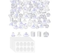 TOZBLEU Fermoirs de boucles d'oreilles,100pcs boucles d'oreilles pad clip,15 feuilles de patchs auriculaires invisibles,support de boucle d'oreille en silicone Fabrication de Bijoux Accessoires