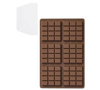 TOZBLEU Moules à chocolat,1PCS Moule Silicone Chocolat, Moule Mini Tablette 6 Cavités Pieces en Chocolat Facile à Démouler pour Chocolats Maison, Pralines, Bonbon, Décoration de Gateau,Avec grattoir