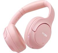 TOZO HT2 Casque Bluetooth sans Fil Ecouteurs Bluetooth 5.3 avec ANC Hybride Hi-Res Audio et ORIGX Acoustique 40mm Contrôleur EQ Ajustement 60H d'Autonomie 3.5mm AUX Audio Câble et USB Type C Rose