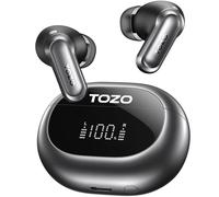 TOZO NC20 Écouteurs Bluetooth sans Fil, 80H d'Autonomie, 6 Mics ENC AI Appels Clair, LDAC Hi-Res Audio, IPX8 Détection Automatique, Deux Connexion Faible-Latence Chargement sans Fil 32 EQ Noir