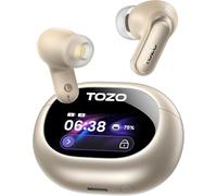 TOZO NC20 Pro Écouteurs Bluetooth sans Fil avec ANC, Couleur Écran Tactile, 6 Mics Réduction Bruit Appel IA, 80H d'Autonomie, LDAC Hi-Res Audio, Chargeur sans Fil EQ Ajustement Type C IPX8