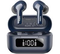 TOZO NC3 Écouteurs Bluetooth sans Fil Ecouteurs Bluetooth 5.3 avec Hybride ANC Appels IA ENC ORIGX 2.0 Acoustique EQs Ajustement 68H d'Autonomie LED Écran Jeu Mode USB Type C IPX8 Bleu
