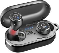 TOZO T10 Ecouteur Bluetooth sans Fil avec Bluetooth 5.0 IPX8 Étanche Écouteur étui de boîtier de charge avec Micro Casque intégré Premium Deep Bass pour Sport noir