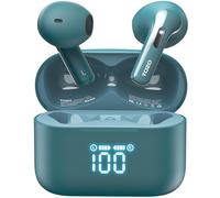 TOZO T21 Écouteurs Bluetooth sans Fil Ecouteurs Bluetooth 5.3 avec ENC Appel LED Écran 14.2mm Contrôleur ORIGX 2.0 Acoustique EQ Ajustement 44H Soutient Chargement sans Fil et USB Type C IPX8 (Vert)