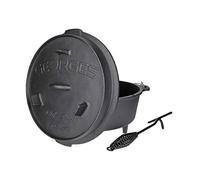 TP BBQ Tripode, Dutch Oven Marmite Fonte, Four Néerlandais pré-assaisonné, gril pot à feu avec pieds, Rôtissoire avec soulève-Couvercle, Casserole idéale pour Camping, Cuisson Barbecue, 7,5 litres