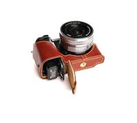 TP Demi-étui en cuir véritable fait à la main pour appareil photo Sony A6000 Marron