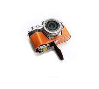 TP Fait à la Main véritable en Cuir véritable Demi-Housse de Sac pour Olympus Om-D E-M10 Mark III Fond Ouvert Couleur Sandy Brown