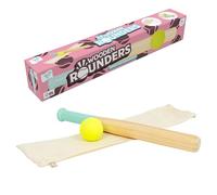 TP Jeu de jouets en bois certifié FSC pour enfants de 6 ans et plus - Comprend une chauve-souris, une balle, 4 souches de base en bois pastel et un sac de rangement en tissu pratique