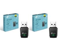 TP-Link Clé WiFi Puissante AC1300 Mbps, Adaptateur USB WiFi, dongle WiFi, USB 3.0 Double Bande, 2.4G / 5GHz, MU-MIMO, Compatible avec Windows 11/10/8.1/8/7/XP, Mac OS X, Archer T3U (Lot de 2)