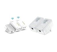 TP-Link CPL 600 Mbps + CPL WiFi 300 Mbps avec Ports Ethernet, Prise CPL Kit de 3 & CPL 600 Mbps avec Prise Intégrée et Ports Ethernet, Prise CPL Kit de 2, TL-PA4015P KIT
