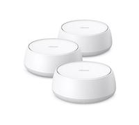 TP Link Deco BE25 3-Pack Wi-Fi 7 Mesh Système Wi-Fi 7 avec ports multi-gig à 2,5 Gbps, itinérance pilotée par l'IA et sécurité HomeShield