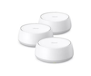 TP Link Deco BE25 3-Pack Wi-Fi 7 Mesh Système Wi-Fi 7 avec ports multi-gig à 2,5 Gbps, itinérance pilotée par l'IA et sécurité HomeShield