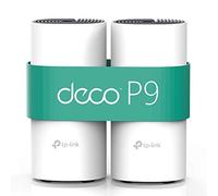 TP-Link Deco Mesh - CPL 1000Mbps Deco P9(2-Pack) Système WiFi pour Toute la Maison - Couverture WiFi de 260㎡, 2 Gigabit Ethernet Ports, Contrôle Parental, Idéale pour Grande Maison de Murs épais
