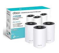 TP-Link Deco WiFi 6E Mesh AXE5400Mbps Deco XE75(3-Pack), Routeur et répéteur tri-Bande, Couverture jusqu'à 670 m², WPA3, idéal pour Grandes Maisons, Compatible avec Amazon Alexa, 9 Ports Gigabit