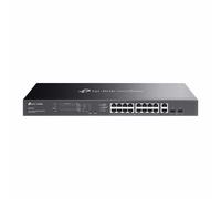TP-Link Omada ES220GMP V1.6 - Commutateur - Géré - 16 x 10/100/1000 (PoE+) + 2 x 10/100/1000 + 2 x Gigabit SFP - Montable sur rack - PoE+ (250 W)