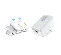 TP-Link Kit CPL 600 Mbps + WiFi 300 Mbps Avec Ports Ethernet, Prise Intégrée - TL-WPA4220T KIT & TL-PA4015P