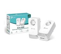 TP-Link Kit CPL G.hn2400 avec 2+2 Ports Gigabit et Prise Intégrée, idéale pour Profiter du Service Multi-TV à la Maison, Compatible Toutes Les Box, Incompatible avec Les Homeplug CPLs, PG2400P KIT