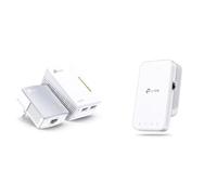 TP-Link Kit CPL WiFi TL-WPA4220 (WLAN 300 Mbit/s, CPL AV600) et Répéteur RE330 AC1200 Mbps - Clone WiFi, 3 Ports LAN, Plug and Play, Amplificateur Jusqu'à 120㎡, Bouton WPS