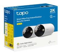 TP-Link Lot de 2 caméras de sécurité Tapo C410 2K 3 MP avec vision nocturne en couleur rechargeable, panneau solaire, IP65, stockage local/cloud, angle de 110°, alarme sonore et éclairée, batterie