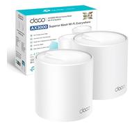 TP-Link - Lot de 2 systèmes Wi-FI 6 Mesh Deco X50 AX3000, Double Bande avec Ports Gigabit, Couverture jusqu'à 1,5 m², Connexion jusqu'à 150 appareils, processeur Dual-Core 1 GHz, sécurité HomeShield