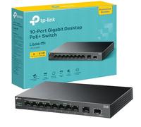 TP-Link Commutateur LiteWave LS1210GP V1 8 ports Gigabit PoE+ +1 Gigabit + SFP 61W Bureau/Mural