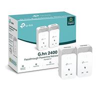 TP-Link PG2400PKIT Adaptateur CPL filaire Passthrough G.hn 2400, technologie G.hn plus rapide, adaptateurs réseau CPL avec 2 + 2 ports Gigabit Ethernet, aucune configuration nécessaire, Plug and Play