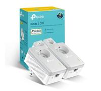 CPL 600 Mbps - TP-Link TL-PA4015P KIT - Prise CPL avec 1 Port Ethernet et Prise Intégrée - Boitier CPL Kit de 2